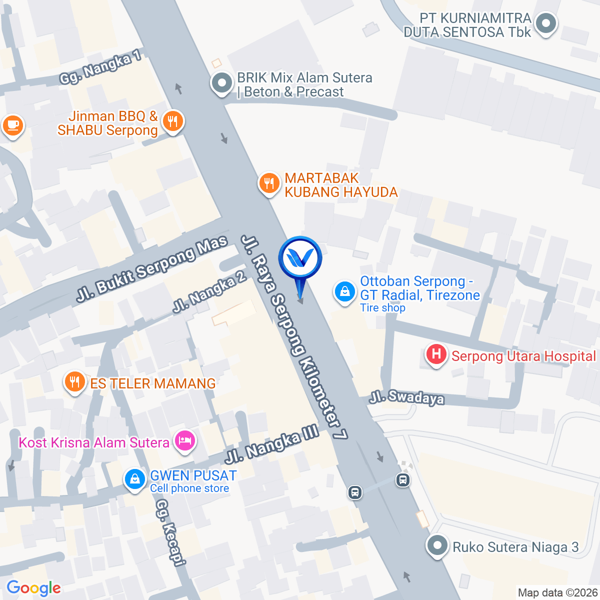 Peta Lokasi Jl. Raya Serpong Pakulonan, Tangerang Selatan
