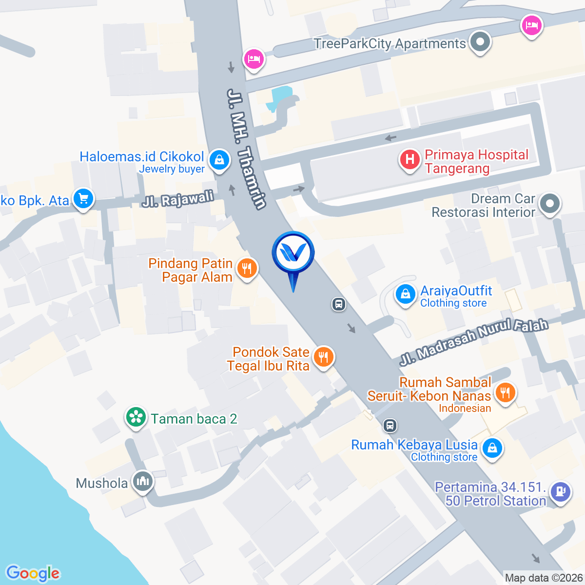 Peta Lokasi Jl. MH Thamrin Cikokol, Tangerang