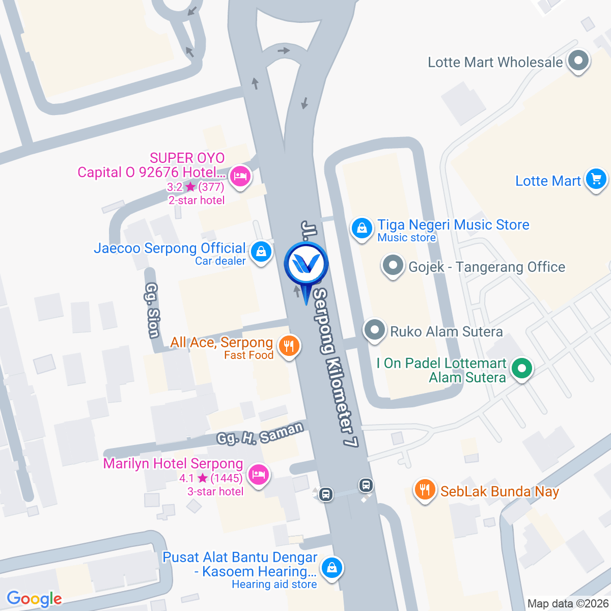 Peta Lokasi Jl. Raya Serpong, Tangerang Selatan