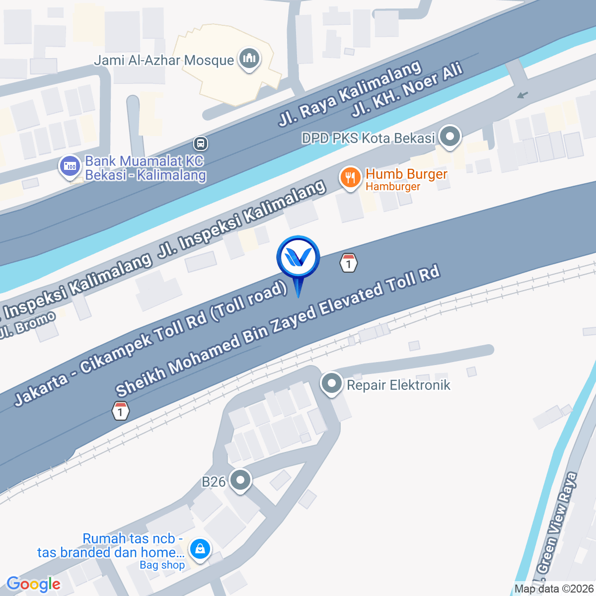 Peta Lokasi Jl. Tol Jakarta - Cikampek Km. 11 + 600 A, Bekasi Barat