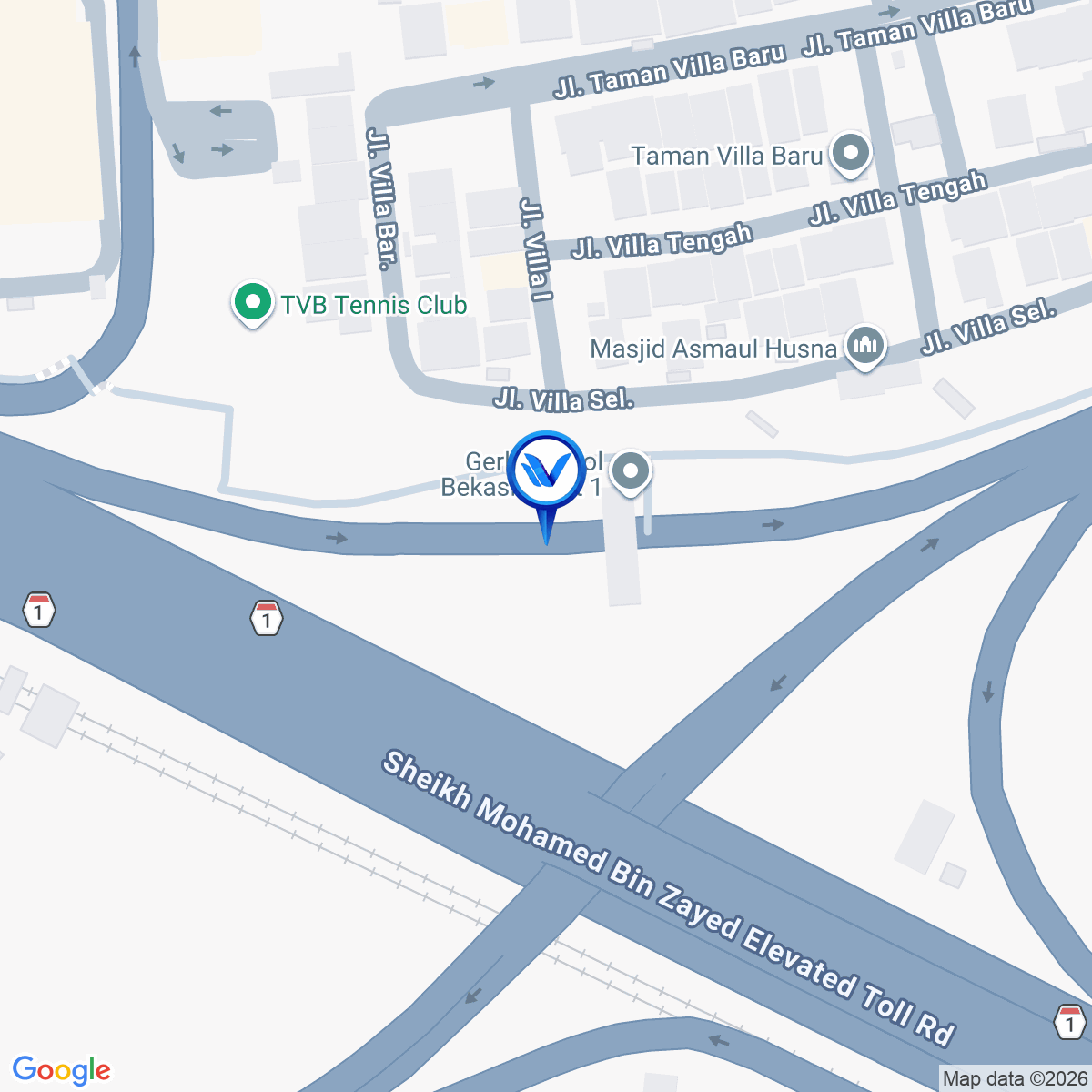 Peta Lokasi Jl. Exit Tol Bekasi Barat (sebelum Gerbang Tol Satelit), Bekasi Barat
