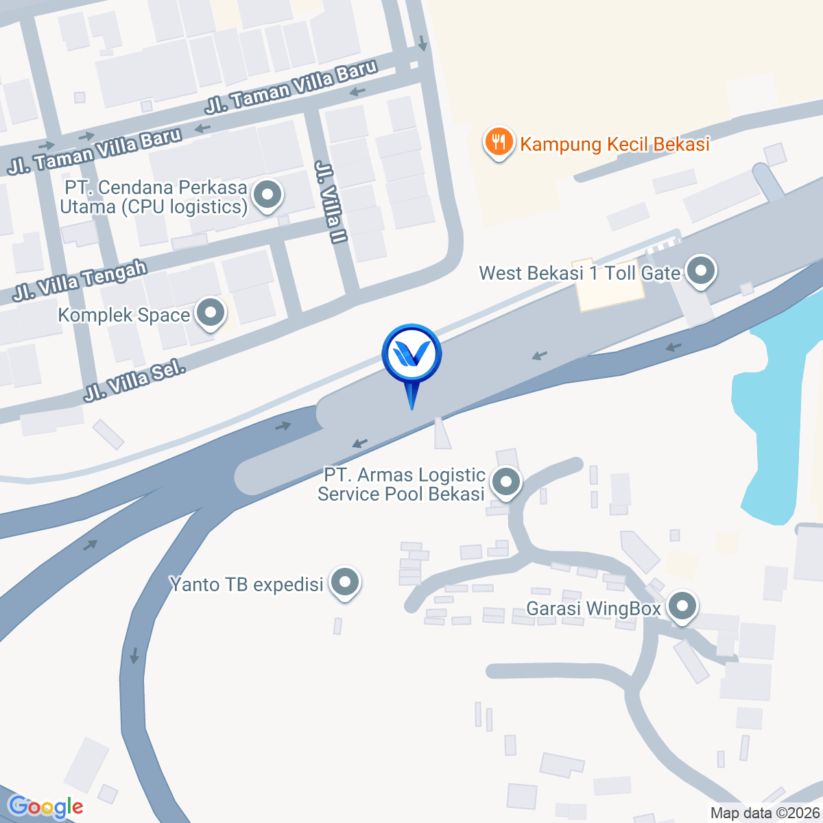 Peta Lokasi Jl. Exit Tol Bekasi Barat, Bekasi