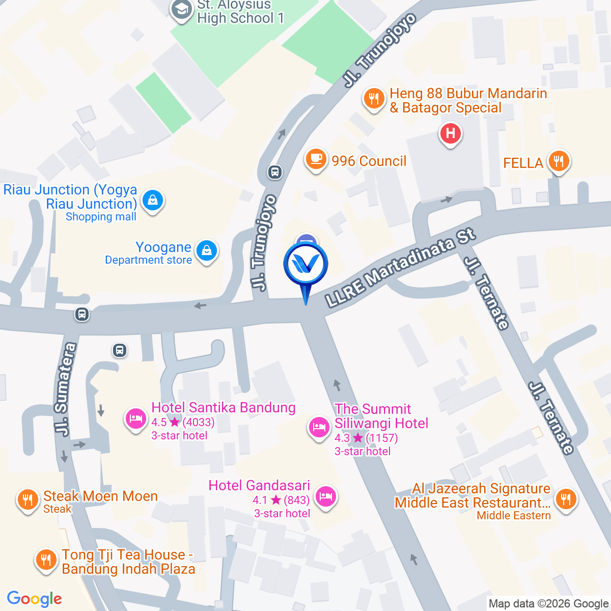 Peta Lokasi Jl. Riau (Depan Maybank), Bandung