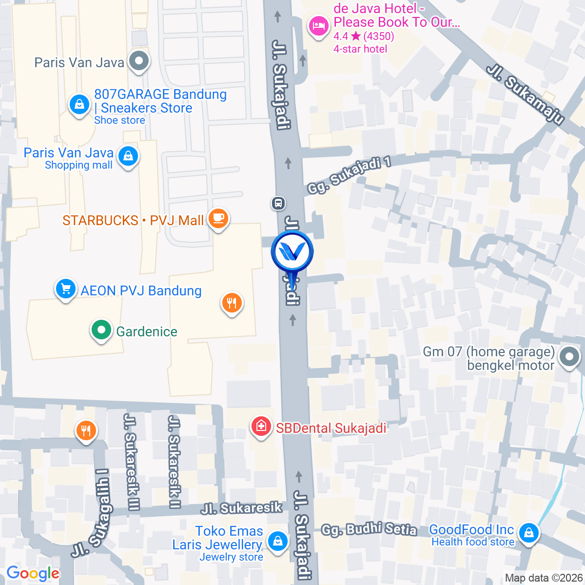 Peta Lokasi JL. SUKAJADI, BANDUNG