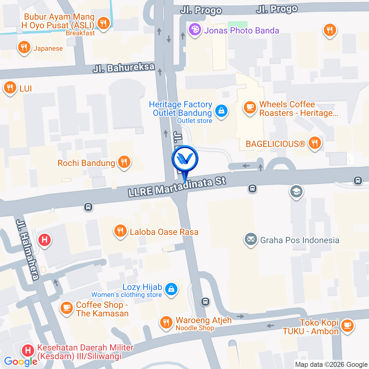 Peta Lokasi JL. LLRE. MARTADINATA, BANDUNG