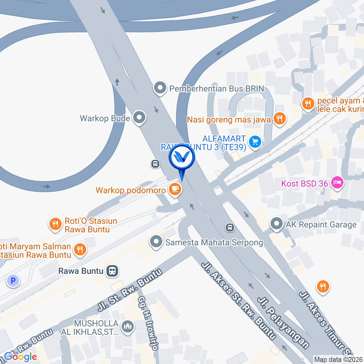 Peta Lokasi Jl. Raya Rawa Buntu, Tangerang Selatan