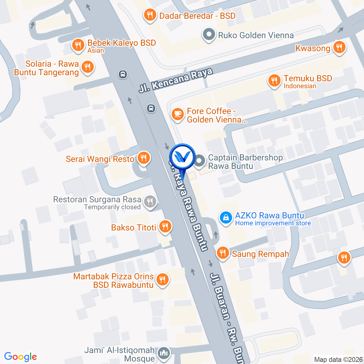 Peta Lokasi Jl. Raya Victor BSD, Tangerang Selatan
