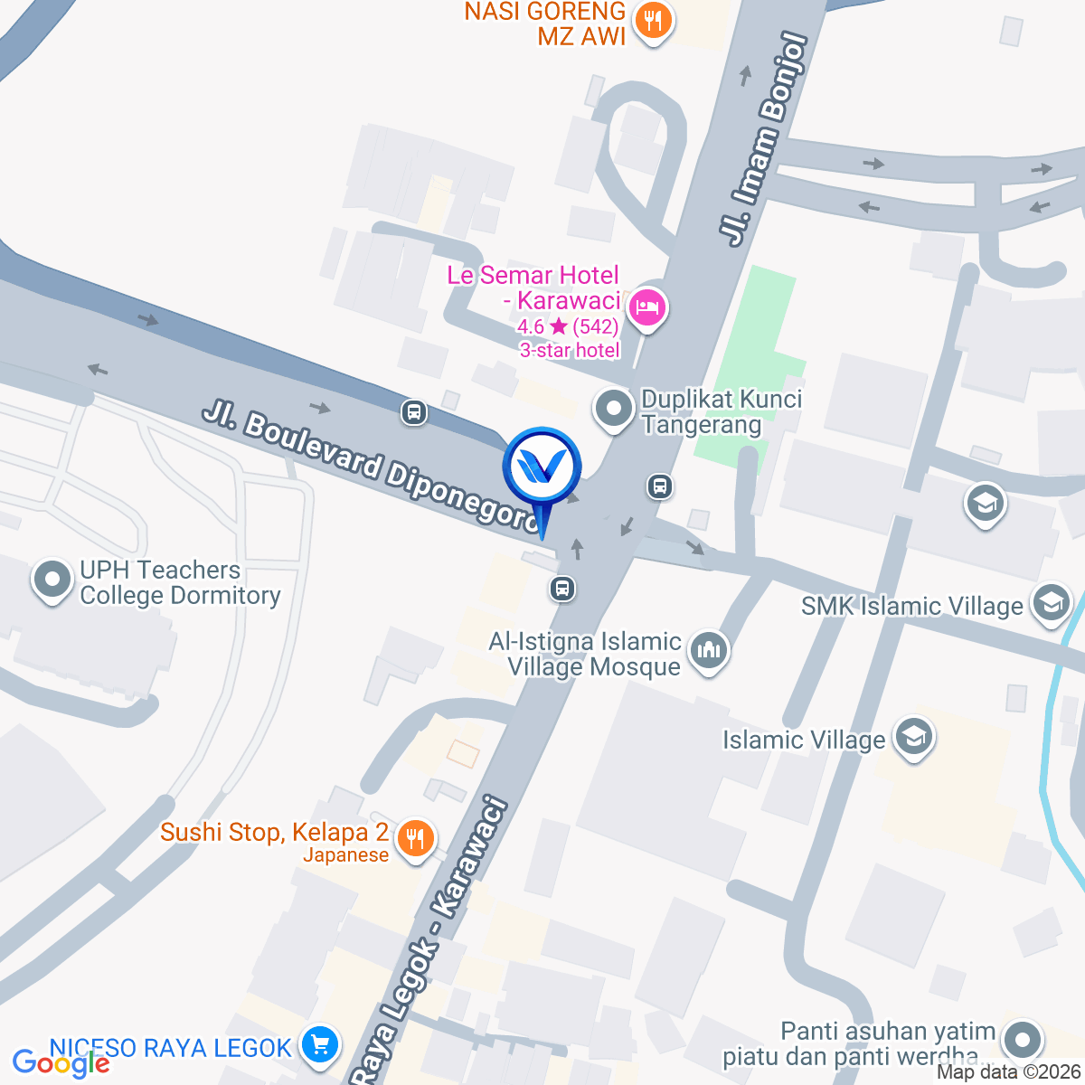 Peta Lokasi Jl. Imam Bonjol (Perempatan Islamic), Tangerang Selatan