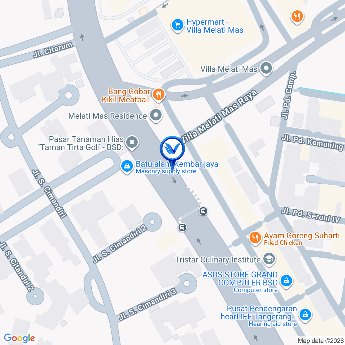 Peta Lokasi Jl. Raya Serpong (Pertigaan Melatimas), Tangerang Selatan