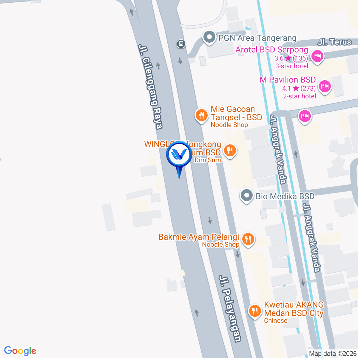 Peta Lokasi Jl. Cilenggang Raya (Lampu Merah Giant BSD), Tangerang Selatan