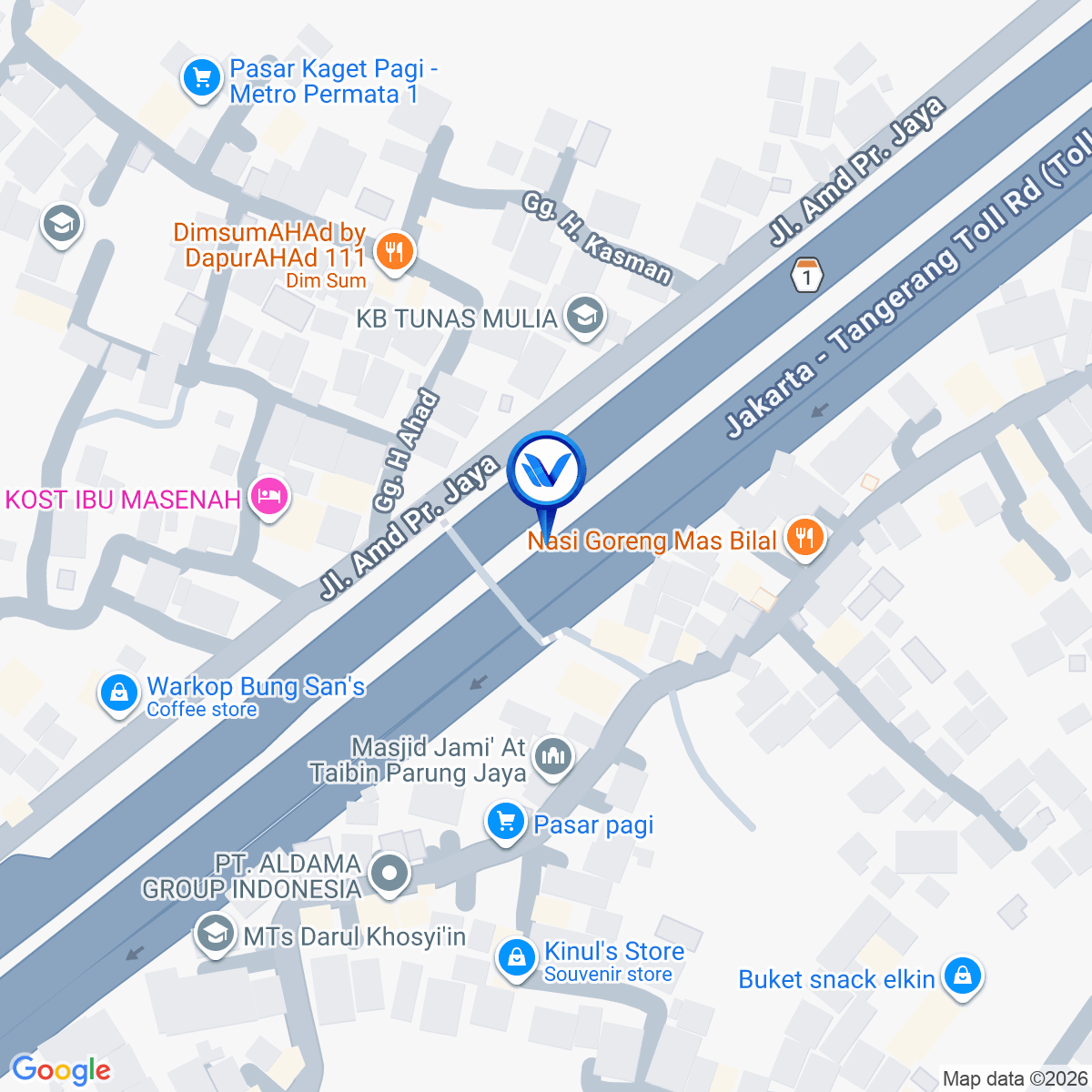 Peta Lokasi JL. TOL Jakarta Merak KM 10+400 A, TANGERANG