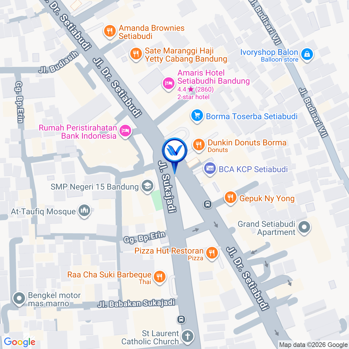 Peta Lokasi JL. Dr. Setiabudi, Kota Bandung