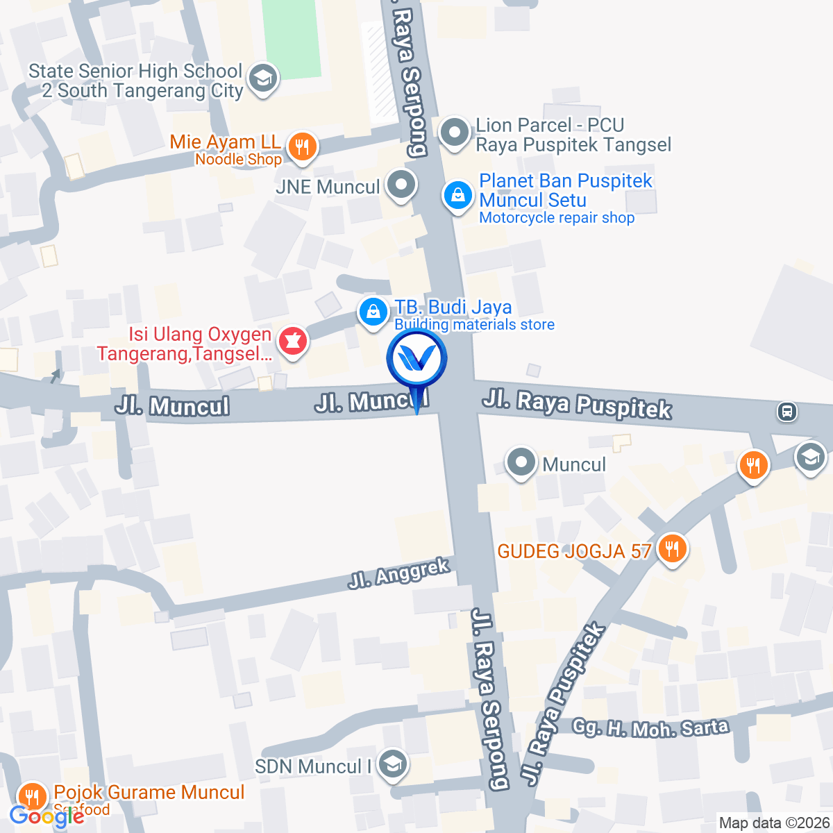 Peta Lokasi JL. Raya Puspiptek (Perempatan Muncul), Tangerang Selatan