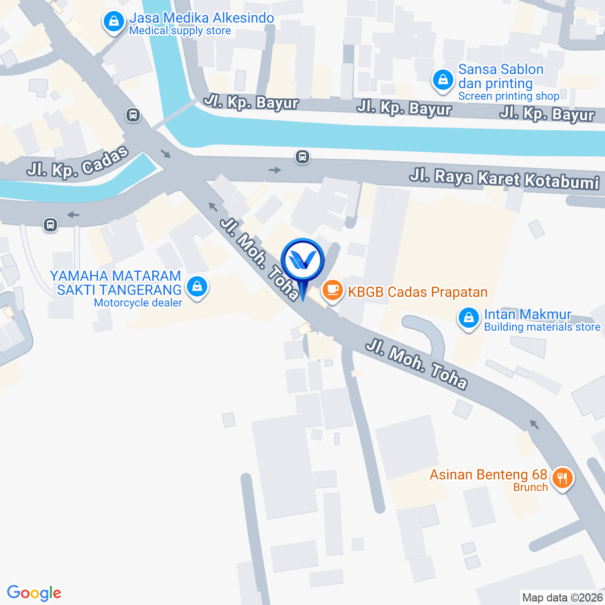 Peta Lokasi Jl. Moh. Toha, Tangerang