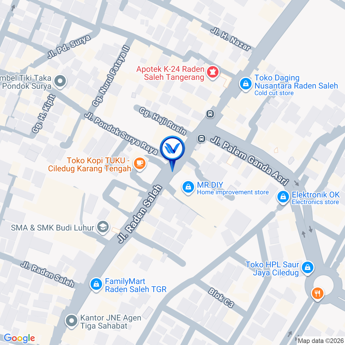 Peta Lokasi JL. Raden Saleh, Tangerang