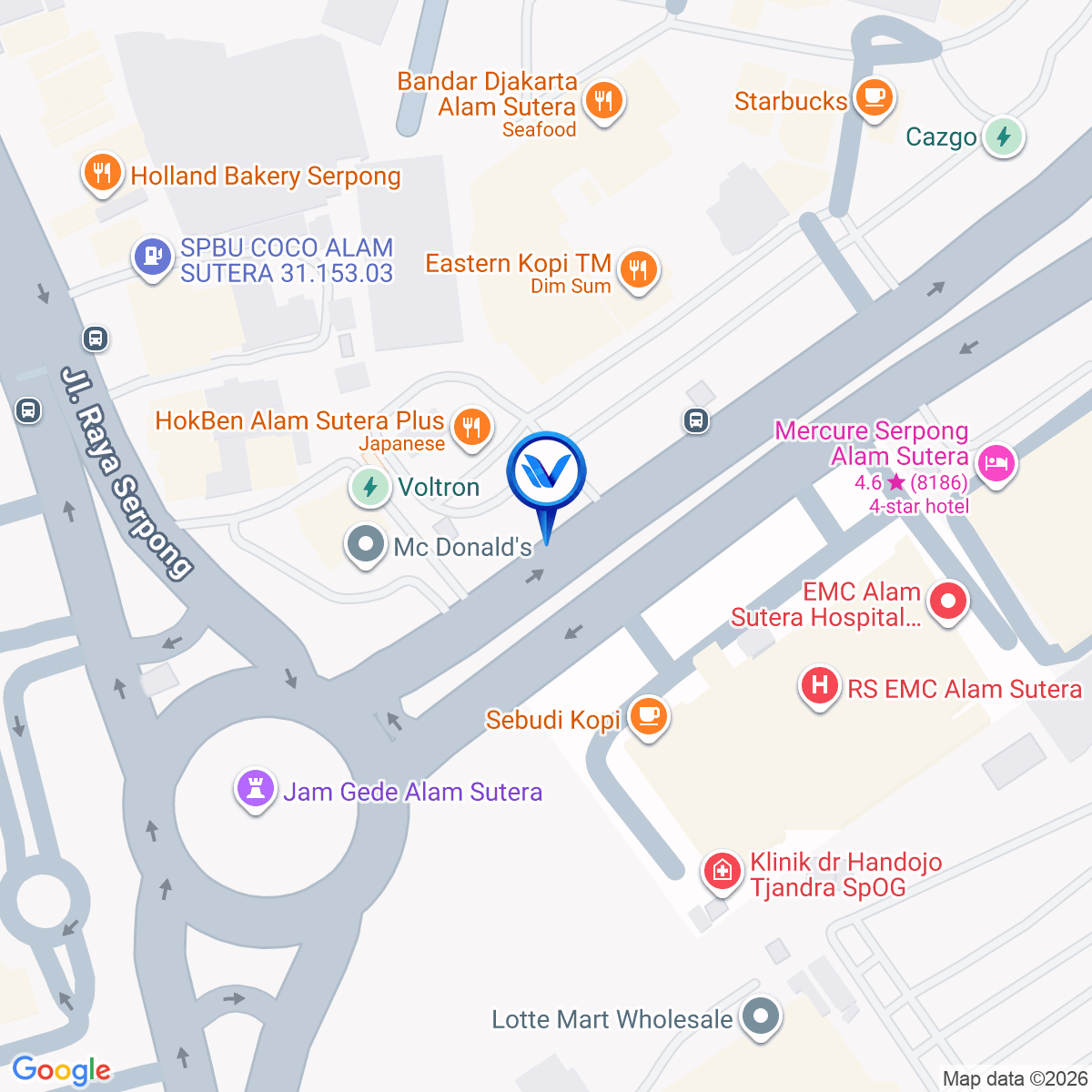 Peta Lokasi Flavor Bliss Alam Sutera, Tangerang Selatan