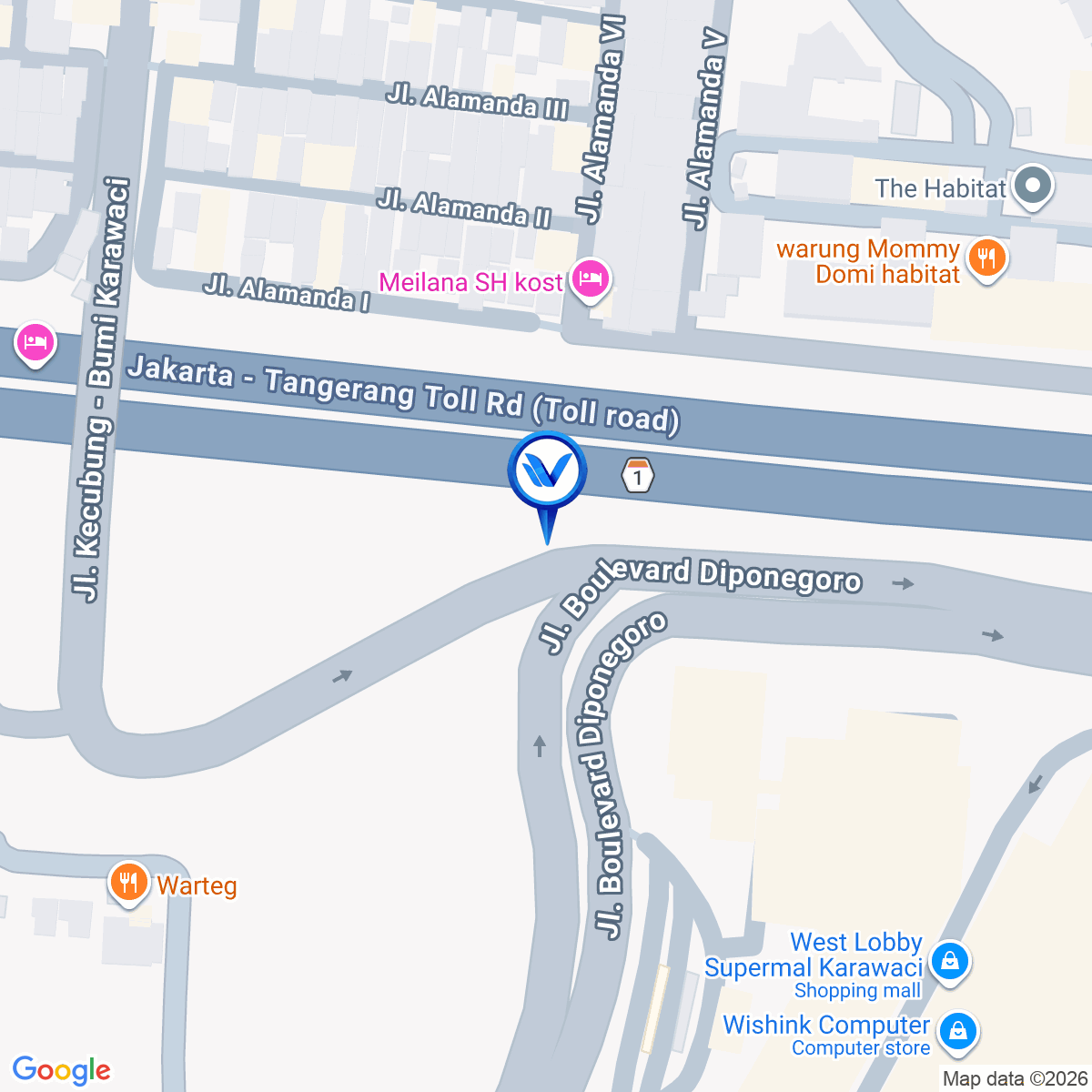 Peta Lokasi Lippo Village Karawaci (LED C), Tangerang