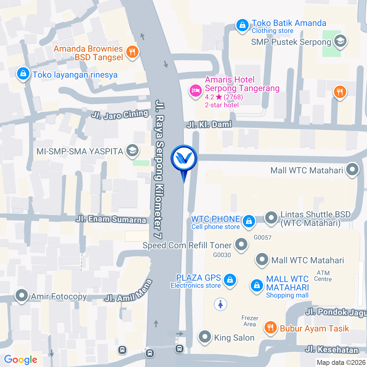 Peta Lokasi Jl. Raya Serpong (WTC Matahari), Tangerang