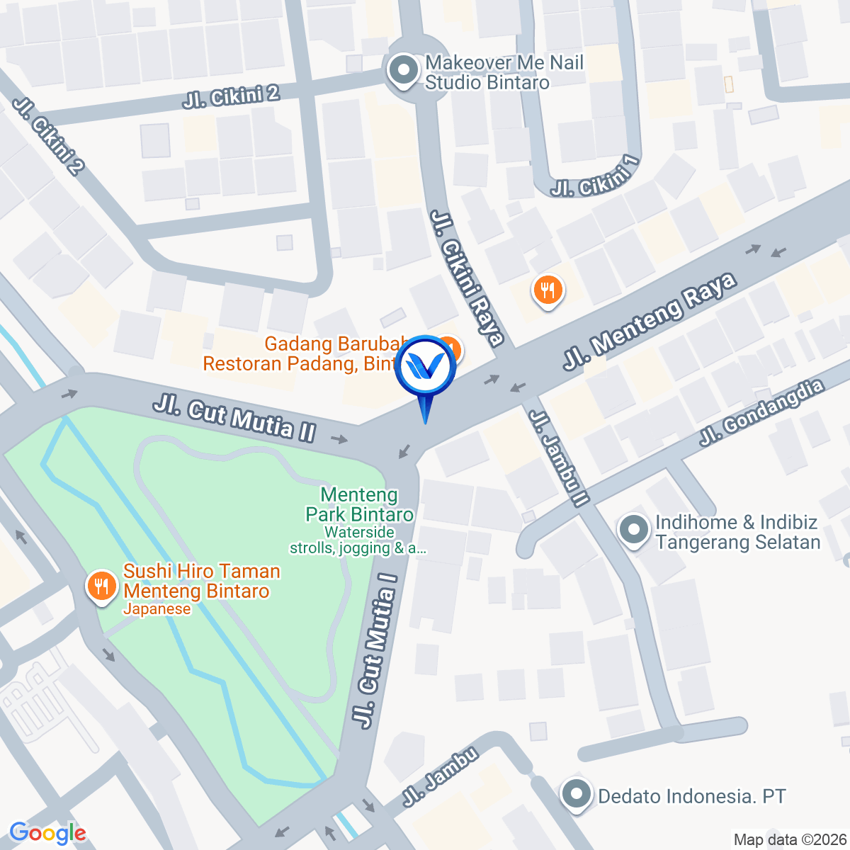 Peta Lokasi Taman Menteng Sektor 7, Jl. Cut Meutia - Bintaro Jaya, Tangerang Selatan