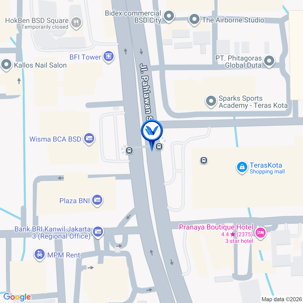 Peta Lokasi Jl. Pahlawan Seribu BSD City, Tangerang Selatan
