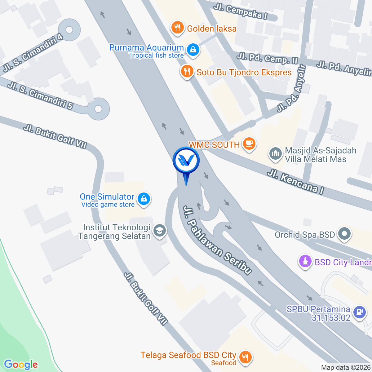 Peta Lokasi Jl. Pahlawan Seribu, Tangerang Selatan