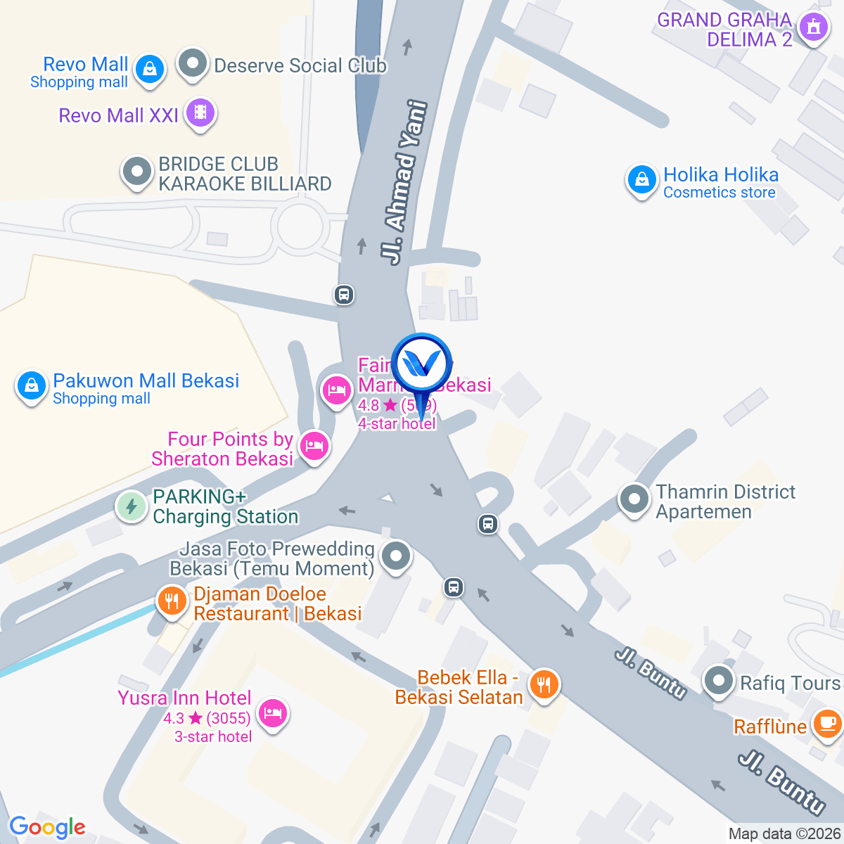 Peta Lokasi Jl. A. Yani (Pertigaan Pekayon), Bekasi