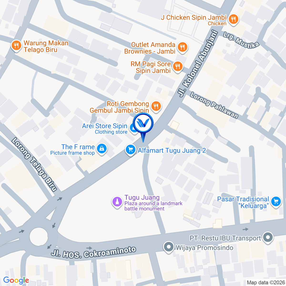 Peta Lokasi JL. KOLONEL ABUNJANI SIPIN, Jambi