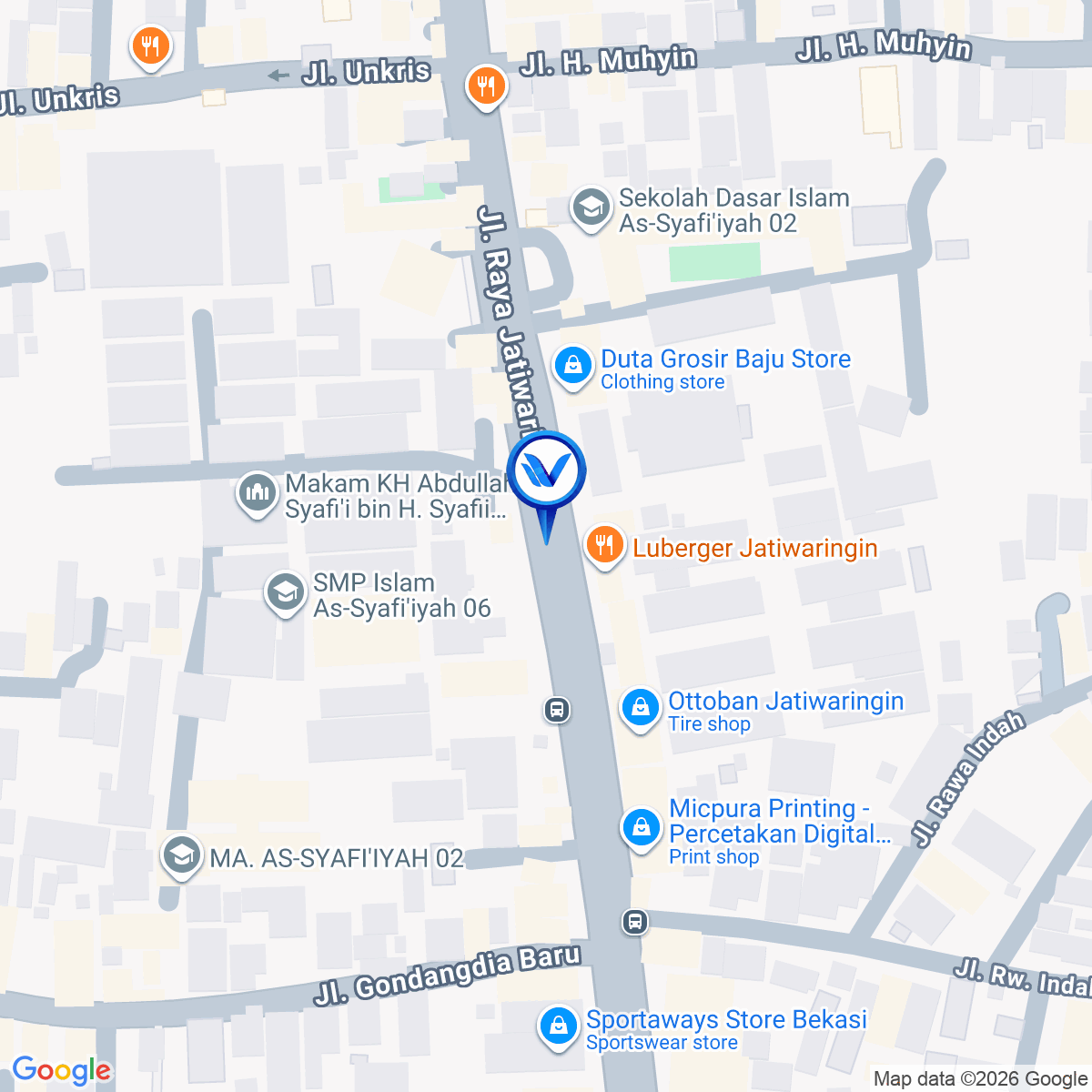 Peta Lokasi Jl. Jati Waringin (DVI), Bekasi