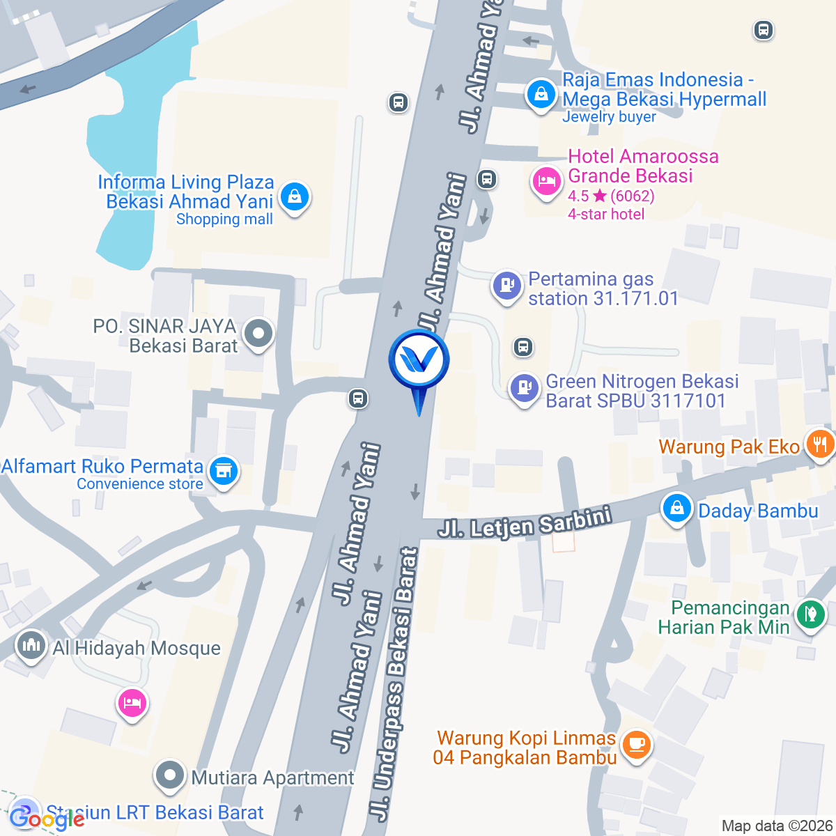 Peta Lokasi Jl. Jend. A. Yani (Dekat SPBU Pangkalan Pasir), Bekasi