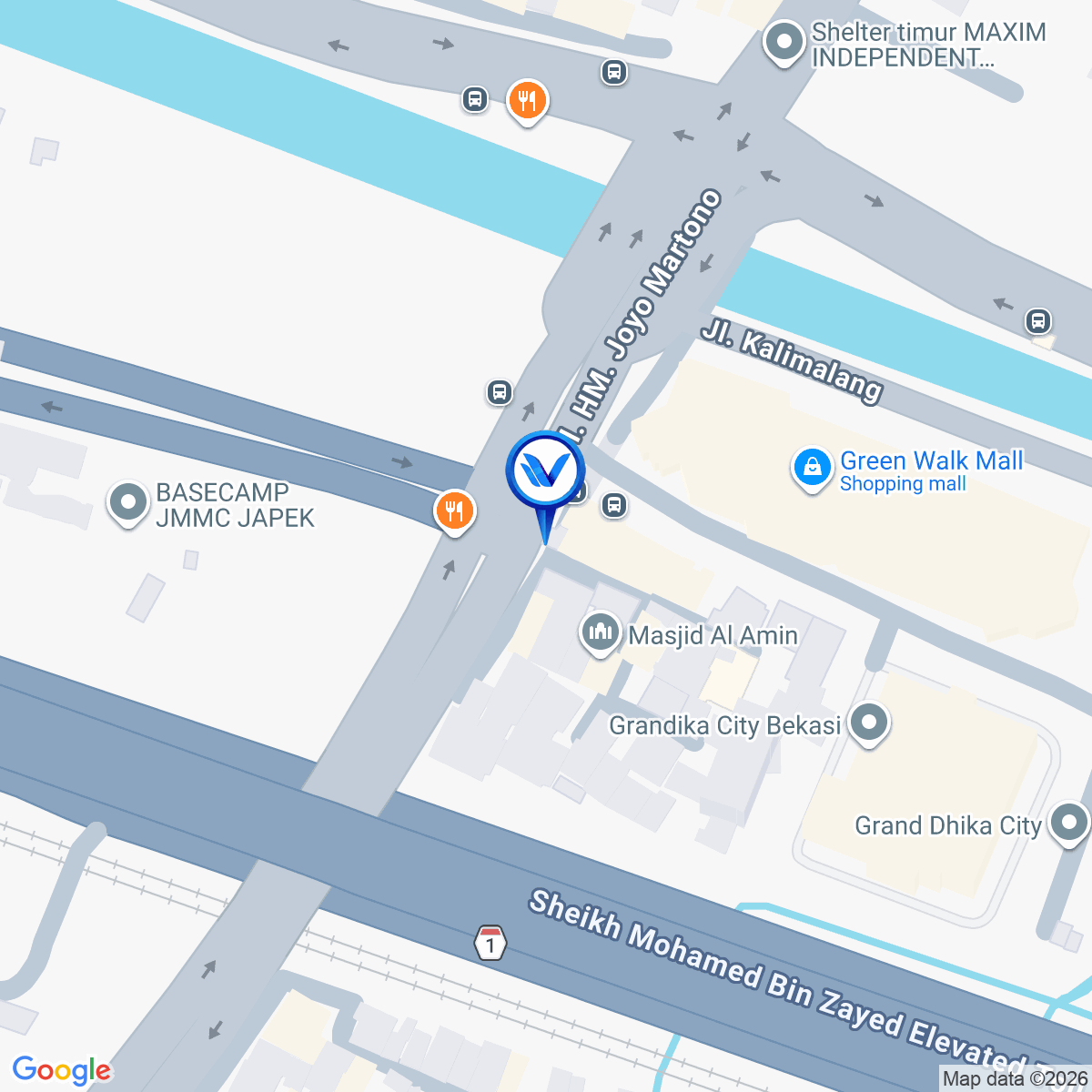 Peta Lokasi Jl. Joyomartono (Exit Tol Timur), Bekasi