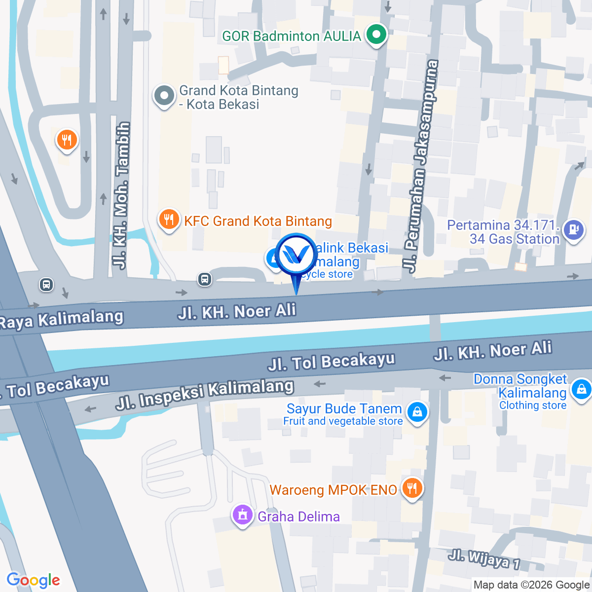 Peta Lokasi Jl. Noer Ali Kalimalang (Dekat MCD Kota Bintang), Bekasi