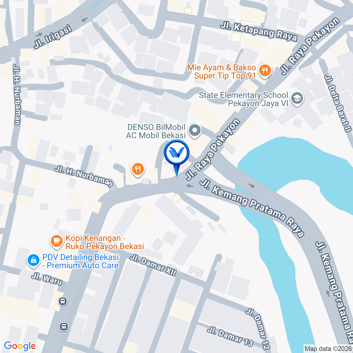 Peta Lokasi Jl. Raya Pekayon (Pertigaan Kemang Pratama), Bekasi