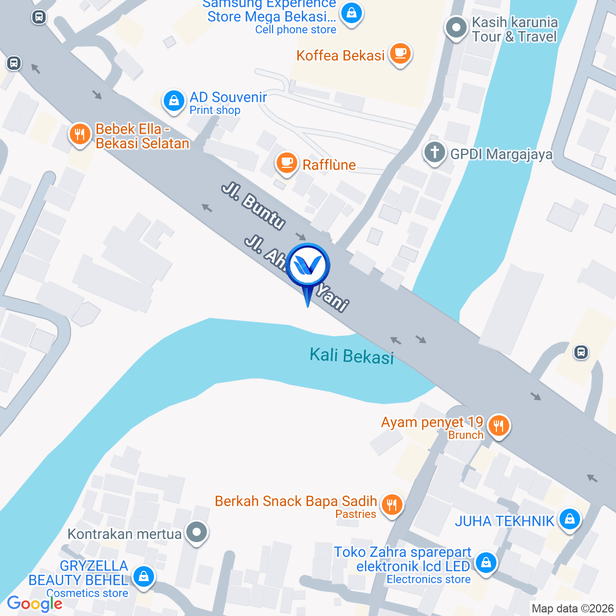 Peta Lokasi Jl. A. Yani (Depan Lottemart), Bekasi