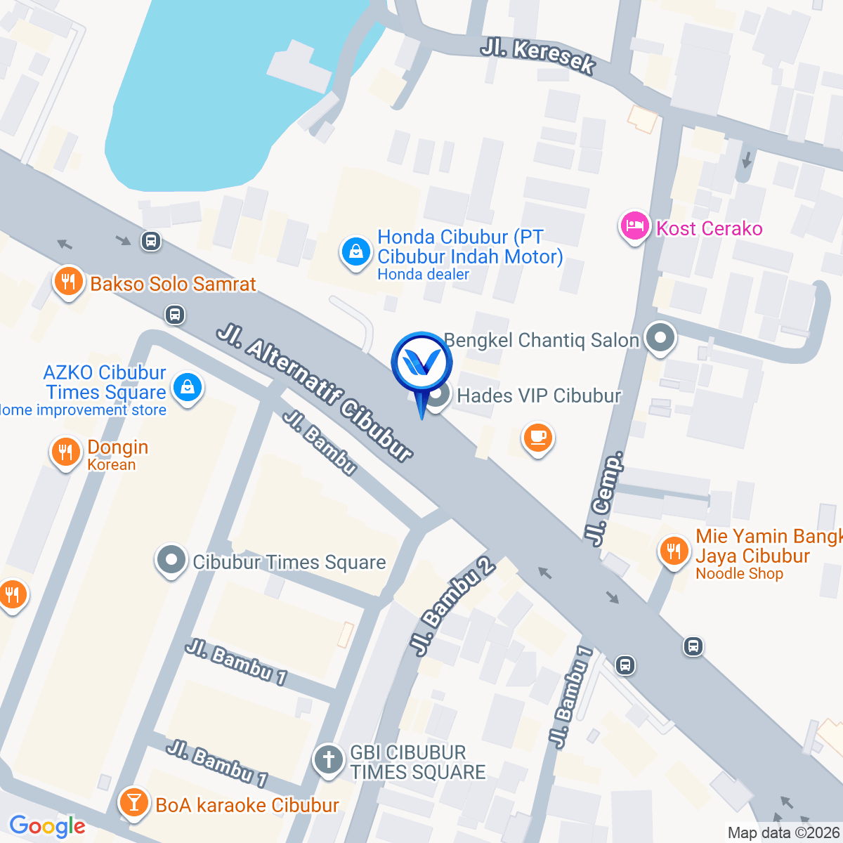 Peta Lokasi Jl. Trans Yogi Cibubur Bekasi, Bekasi