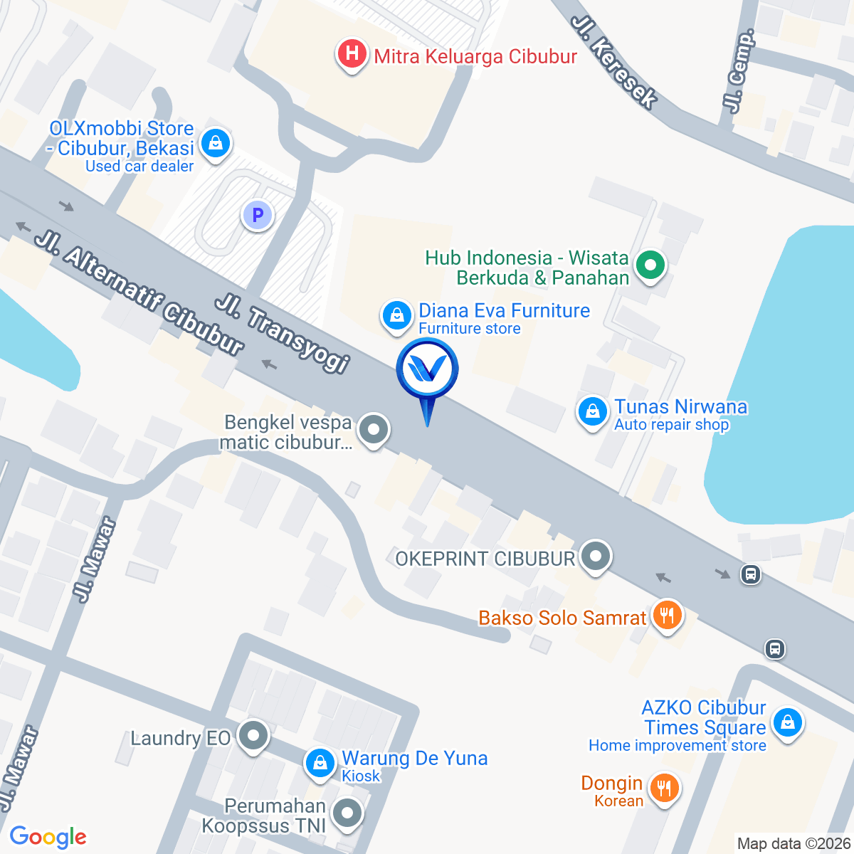 Peta Lokasi Jl. Alternatif Cibubur, Bekasi