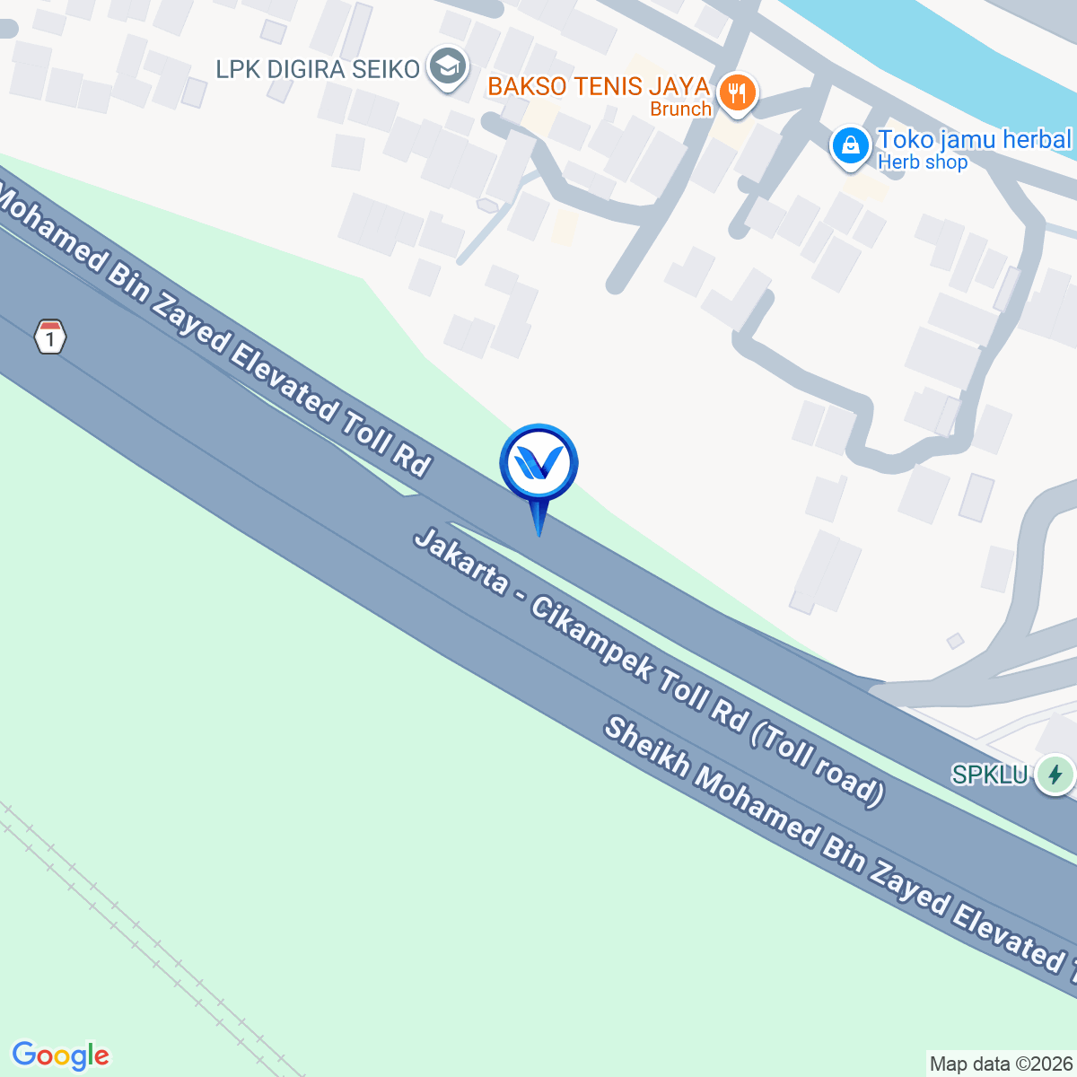 Peta Lokasi JL. Tol Jakarta - Cikampek KM. 39+600 (Rset Area KM.39), Kab. Bekasi