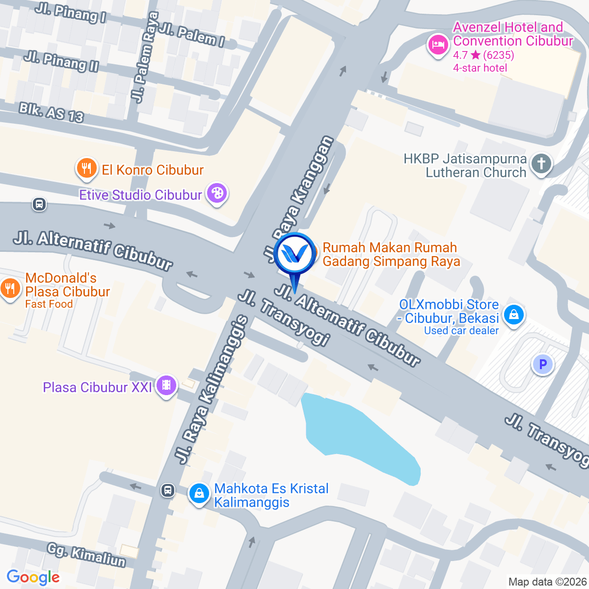 Peta Lokasi JL. Raya Cibubur - Kranggan, Bekasi