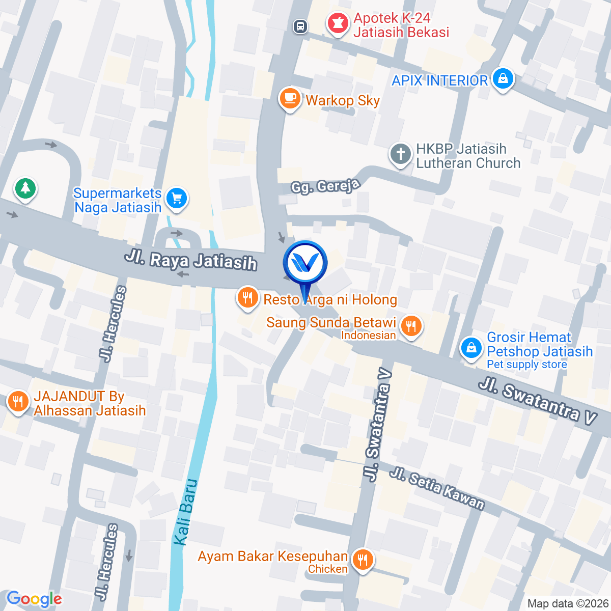 Peta Lokasi Jl. Raya Jatiasih (Pertigaan Jl. Raya Jatiasih - Jl. Raya Pekayon, Bekasi