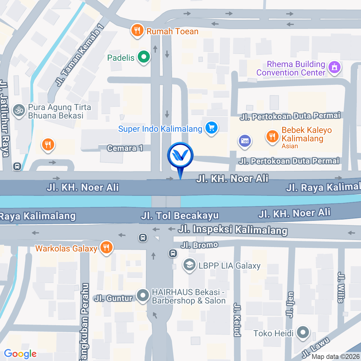 Peta Lokasi JL. KH. Noer Ali (Depan Superindo), Bekasi