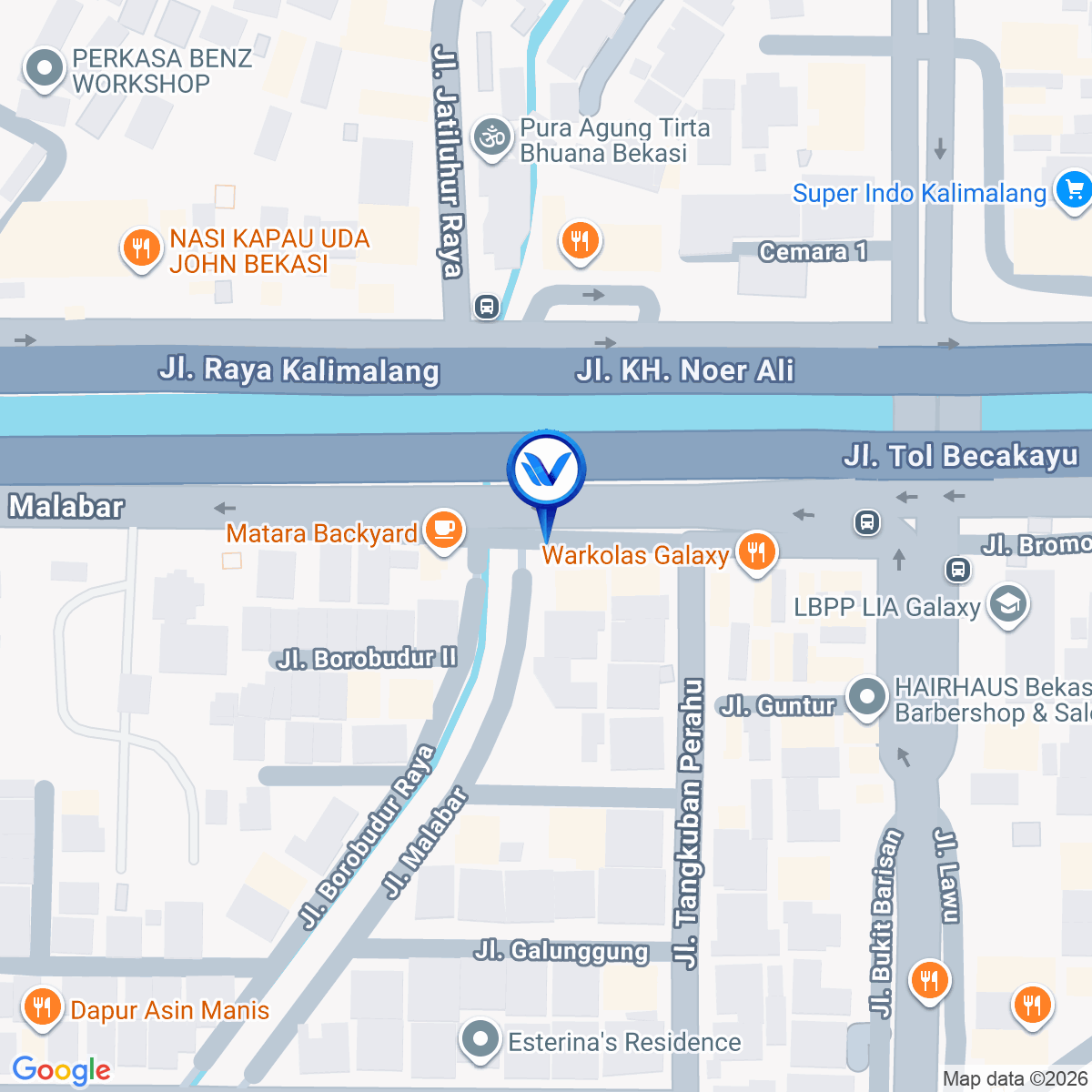 Peta Lokasi JL. Malabar - Kota Bekasi, Bekasi