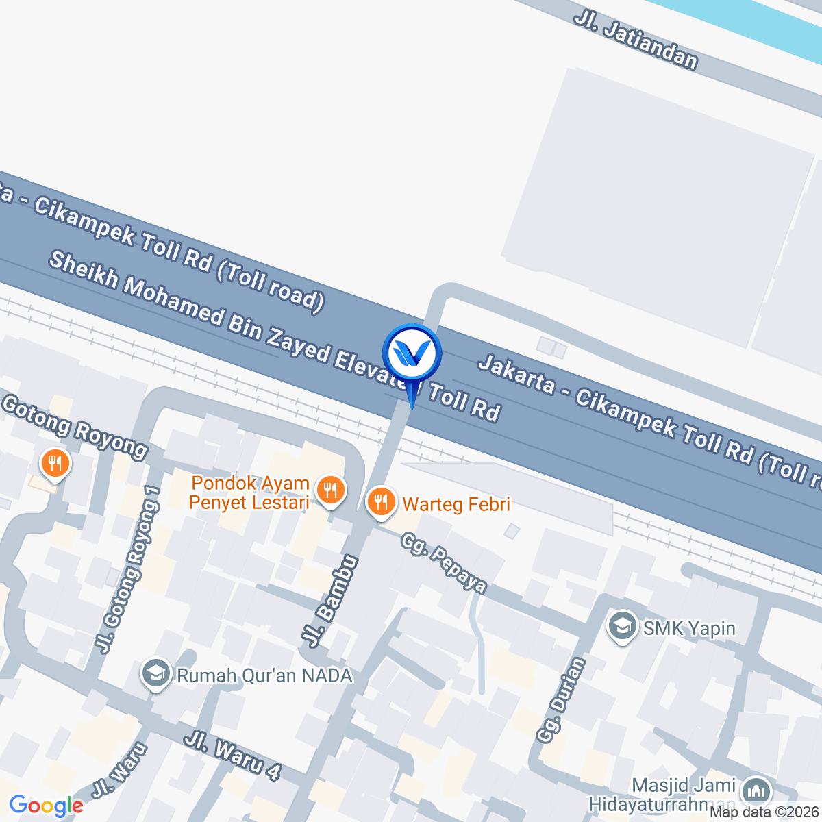 Peta Lokasi TOL JAKARTA CIKAMPEK KM 18+400 B, BEKASI