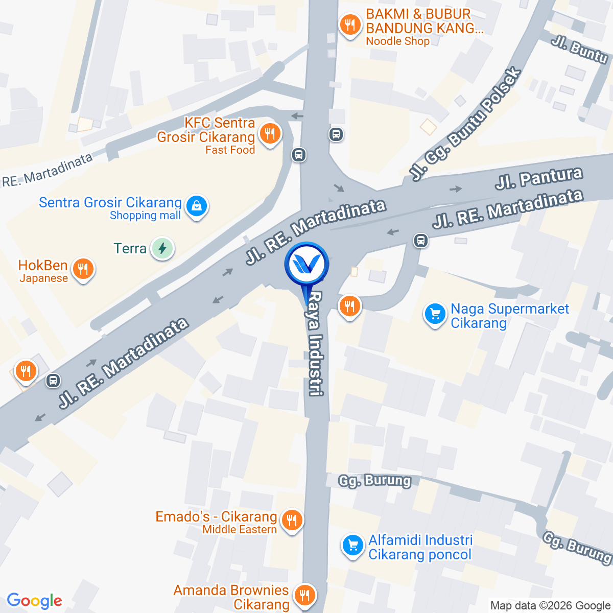 Peta Lokasi JL. RE. Martadinata (SGC Cikarang), Bekasi