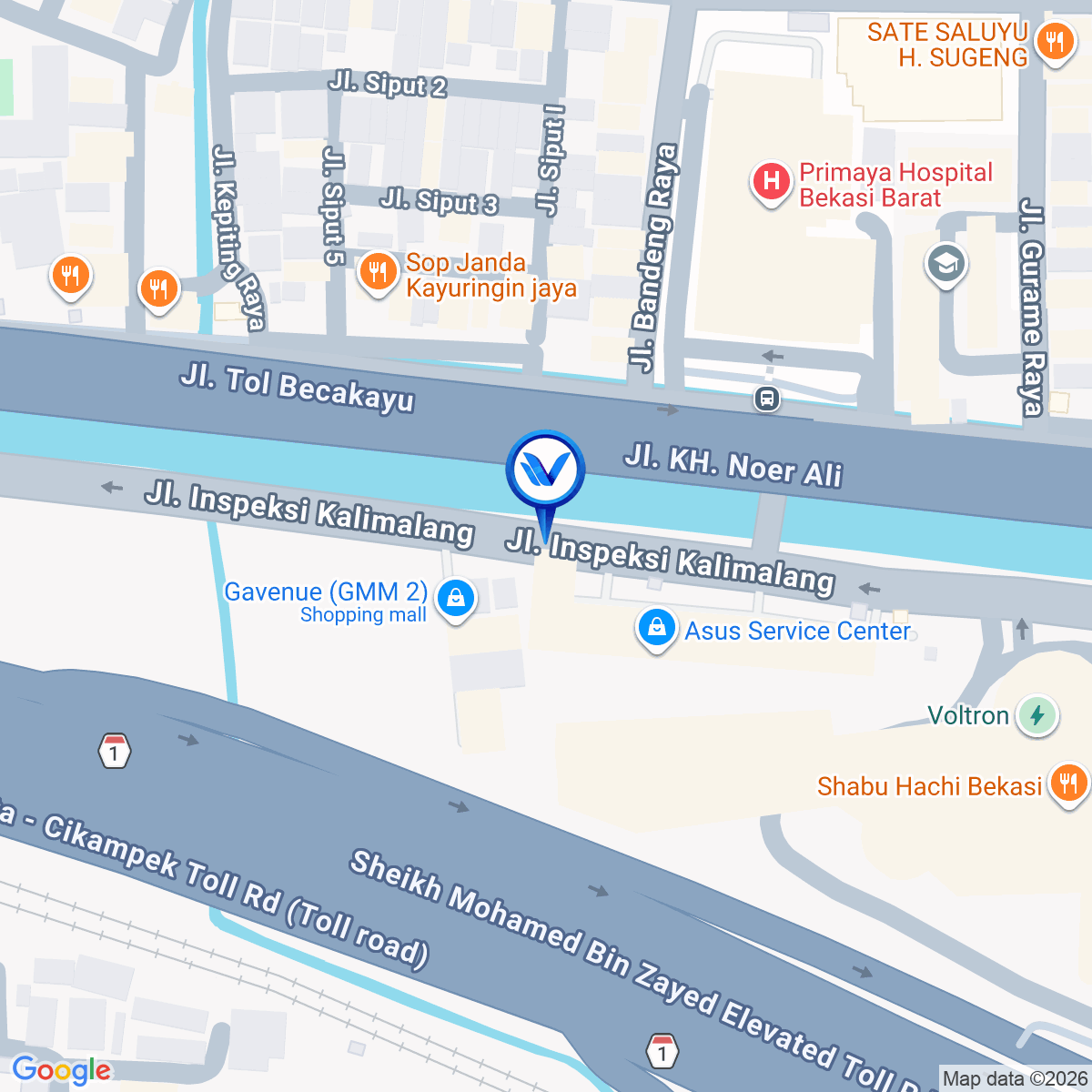 Peta Lokasi JL. KH Noer Ali (Grand Metropolitan Mall), Bekasi