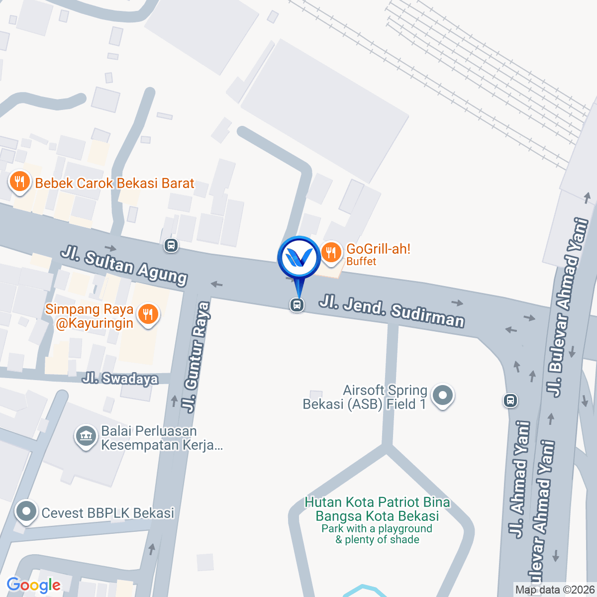 Peta Lokasi JL. Jend. Sudirman (Samping GOR), Bekasi