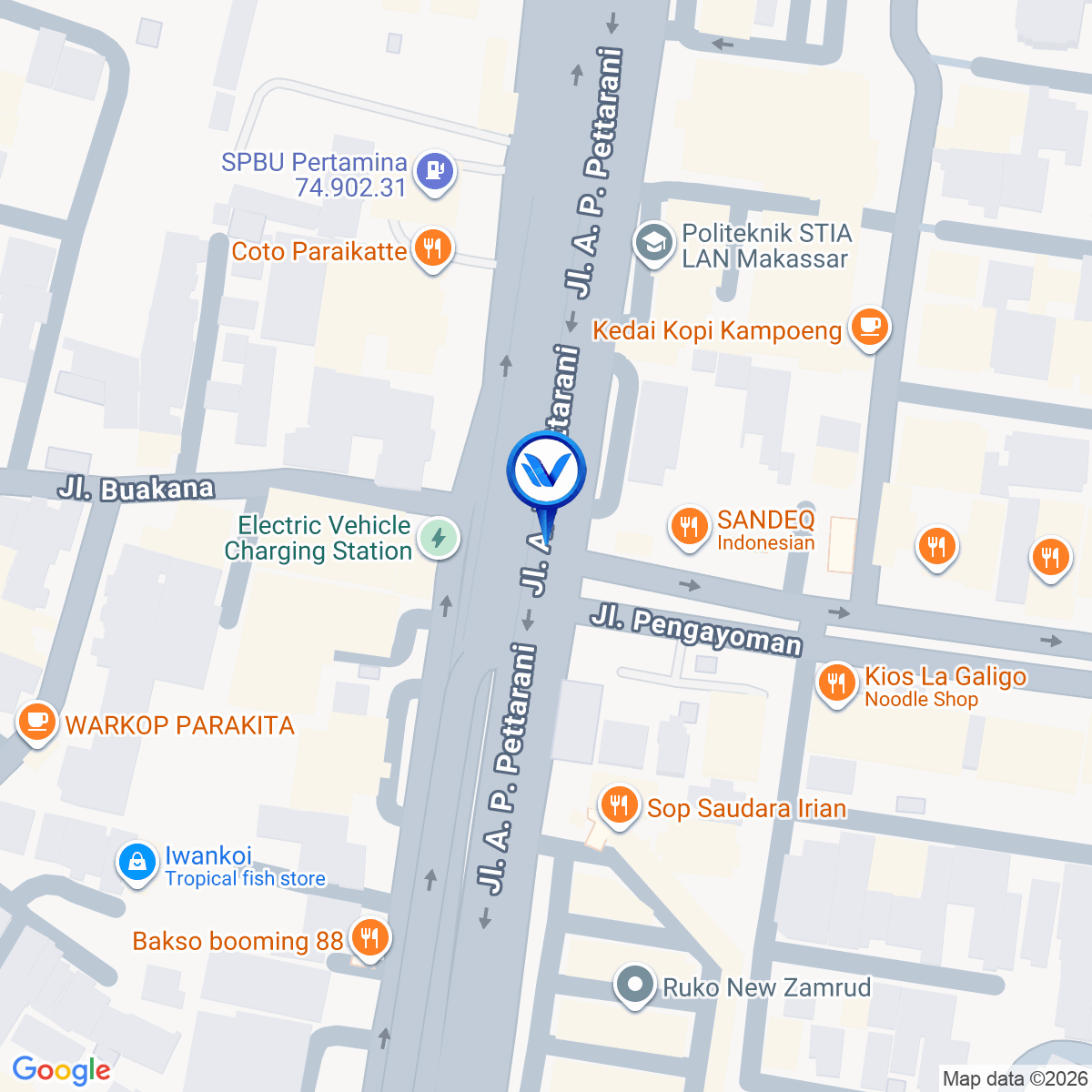 Peta Lokasi JL. PENGAYOMAN - JL. A.P. PETTARANI, Makassar