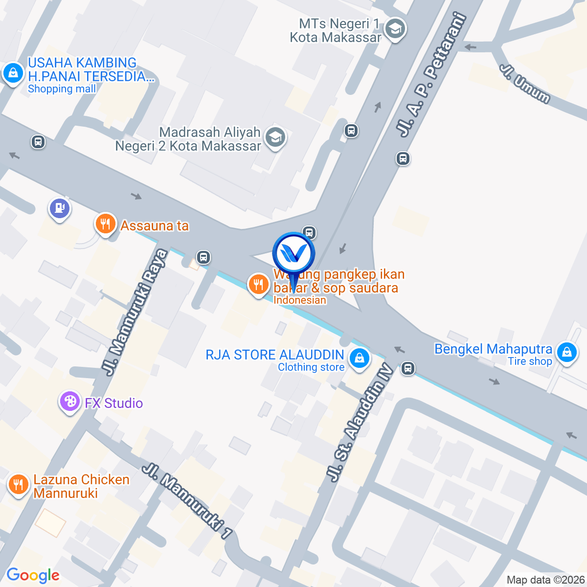 Peta Lokasi Pertigaan Jl. A.P. Pettarani - Jl. Sultan Alauddin (Samping Kantor TELKOM), Makassar