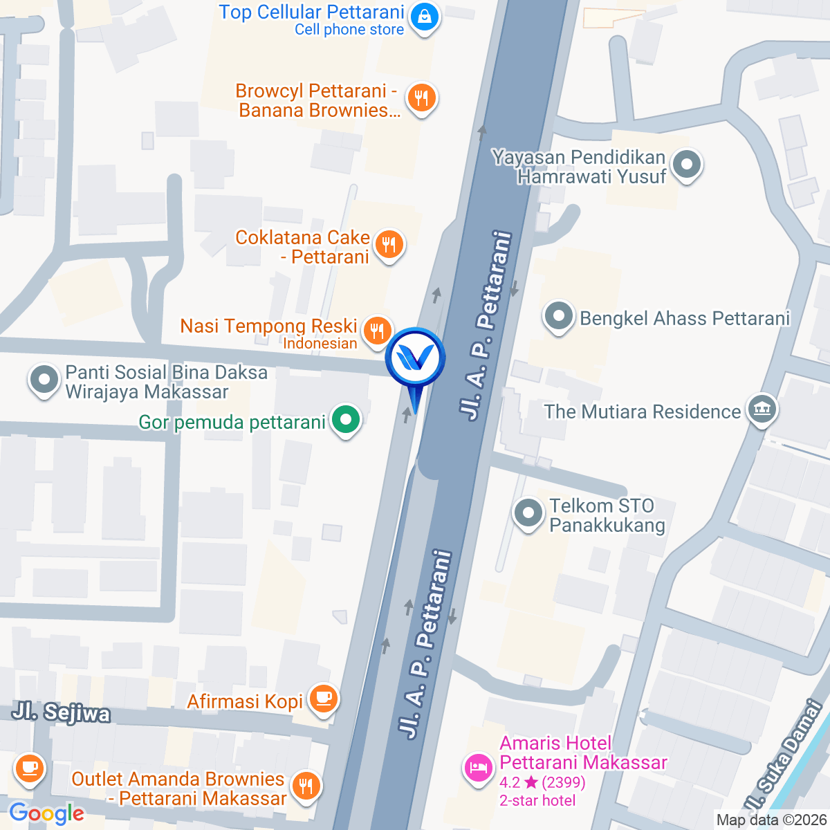 Peta Lokasi JL. Ap Pettarani, Makassar