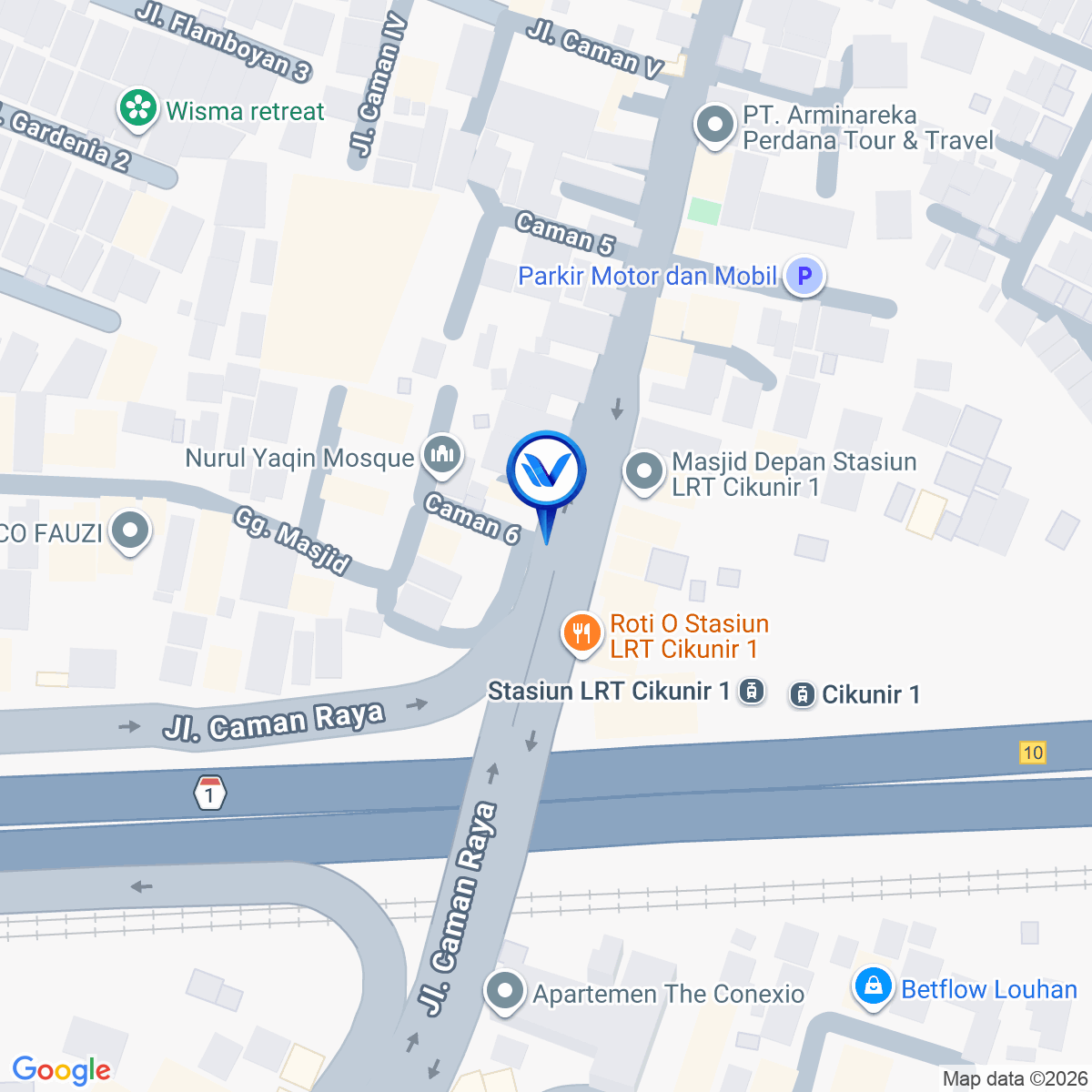 Peta Lokasi Jl. Caman Raya (Depan LRT Cikunir 1 ) A, Bekasi