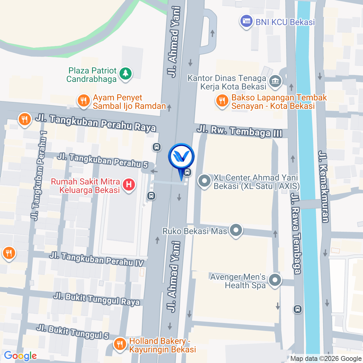 Peta Lokasi Jl. Ahmad Yani (Depan RS Mitra Keluarga), Bekasi