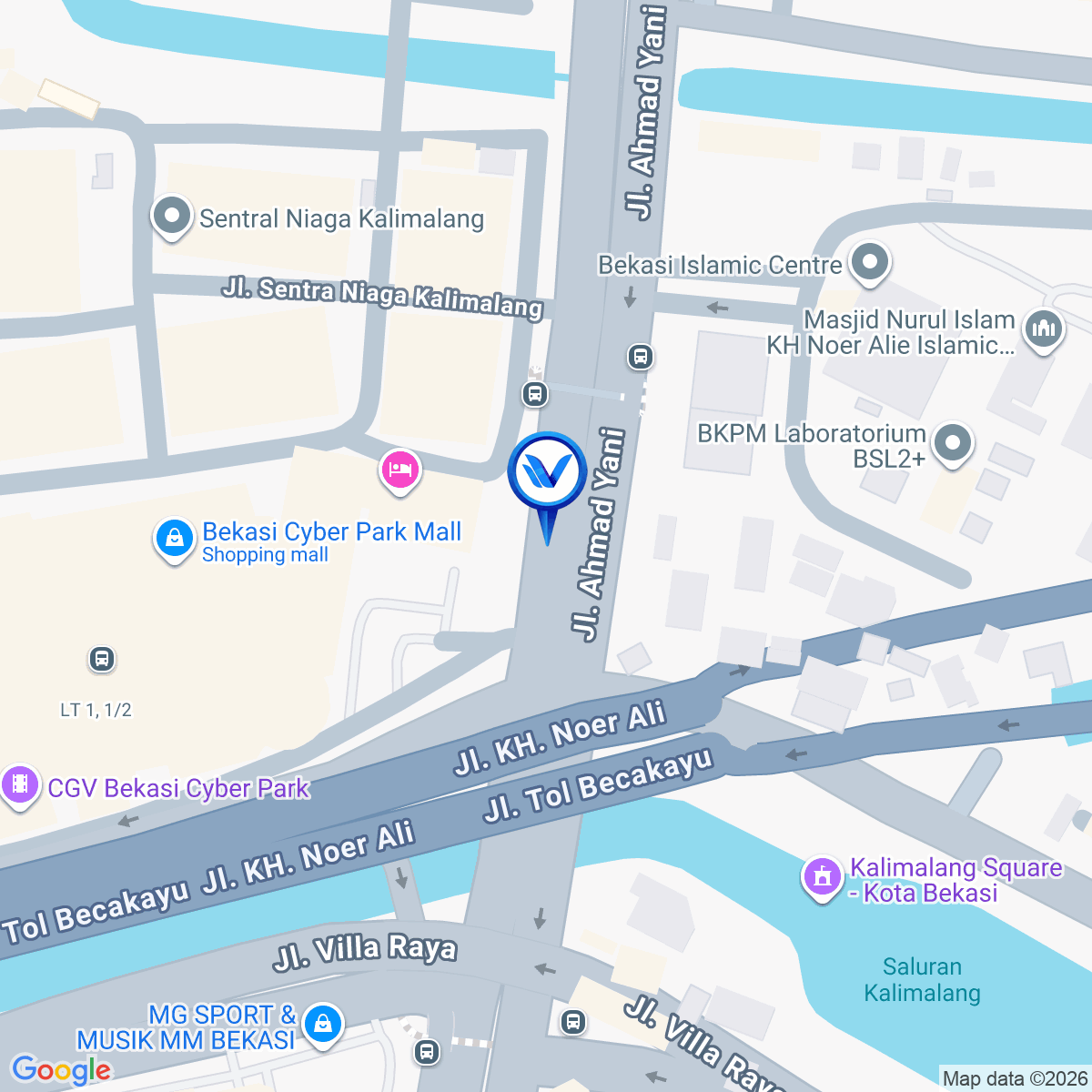 Peta Lokasi Jl. Ahmad Yani (Samping Hotel Aston), Bekasi
